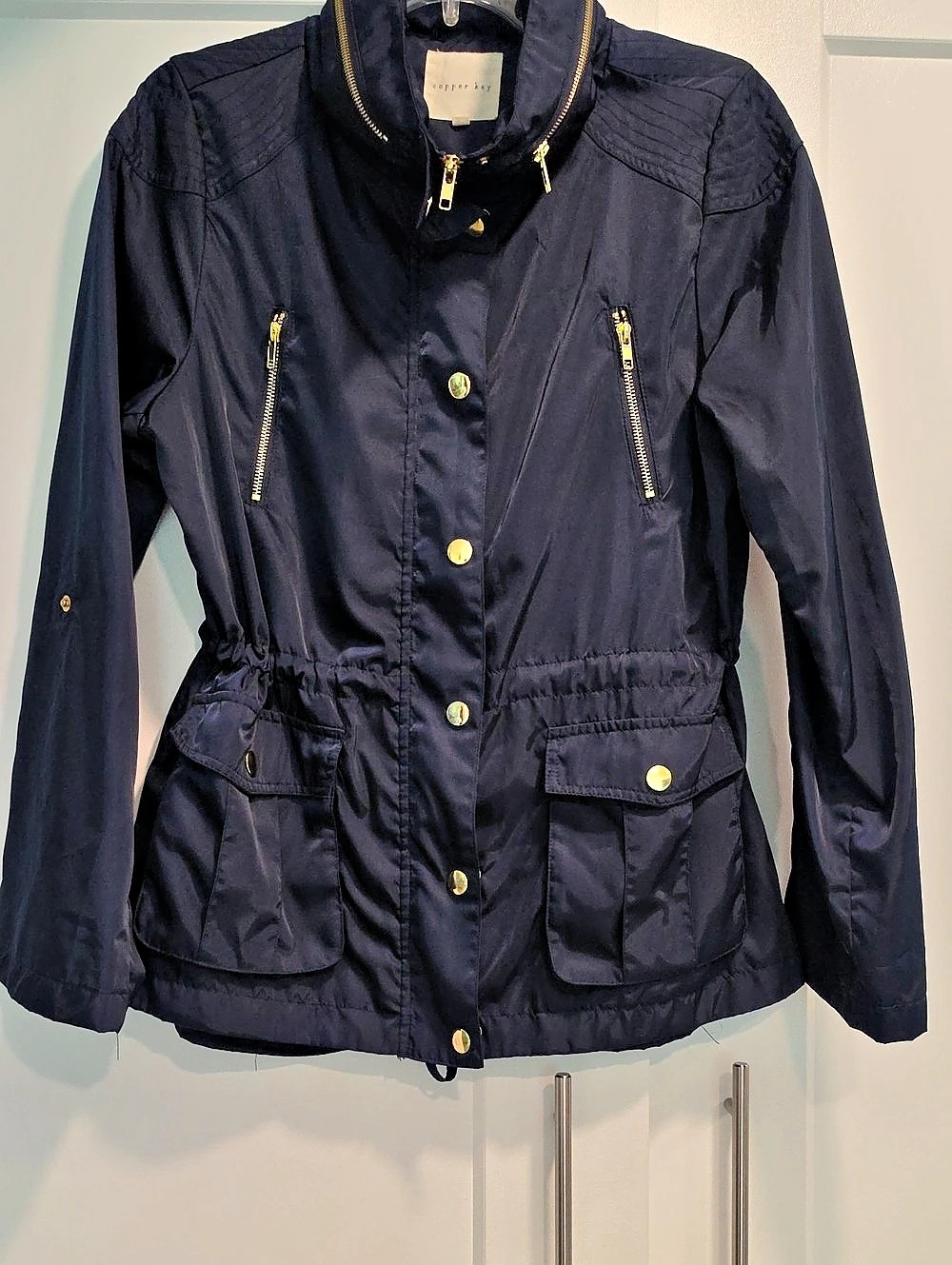 Copper Key Women's Lighweight Utility Jacket in Blue Like New Size 12